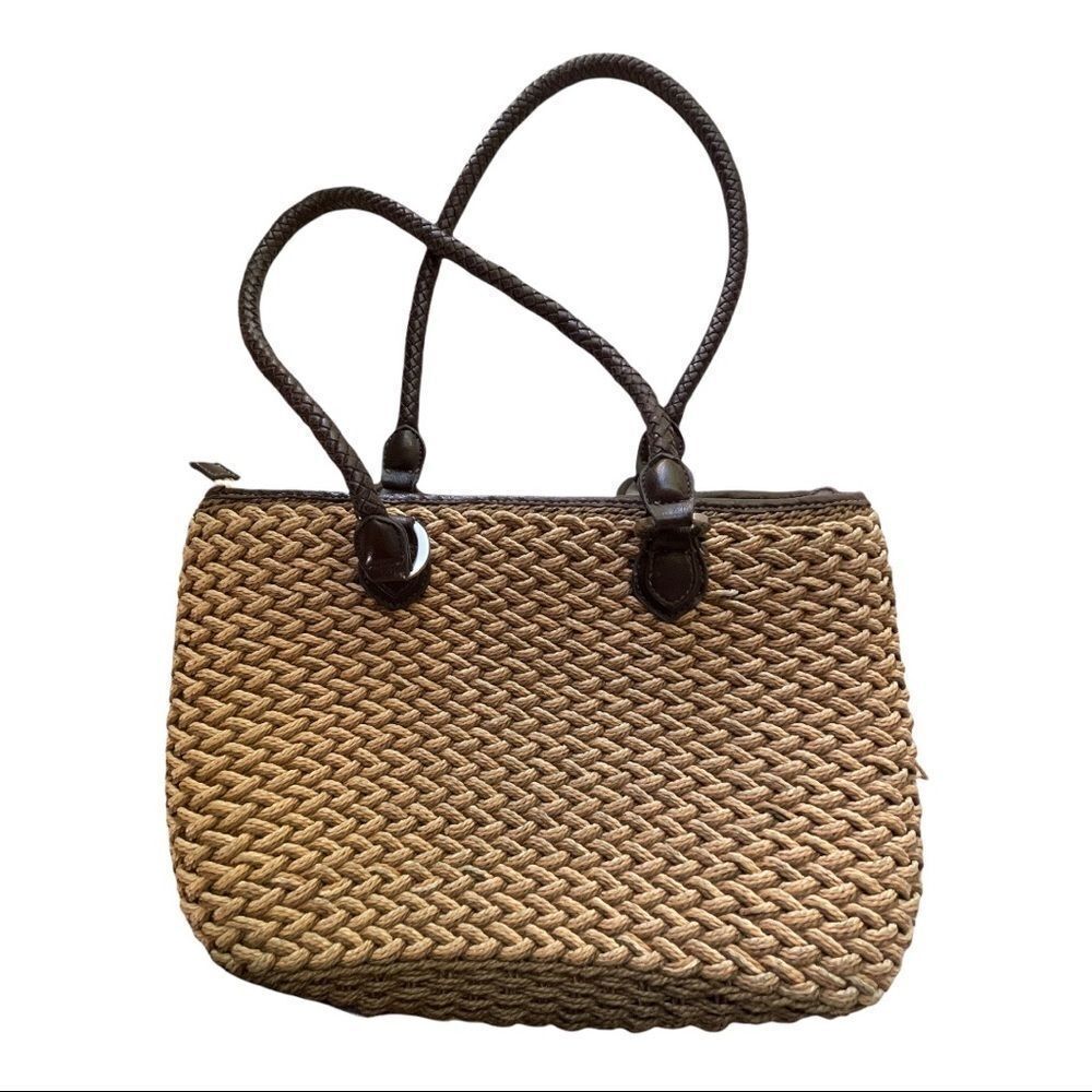 Elka Accessories Braided‎ Straw Handbag, New Without Tags